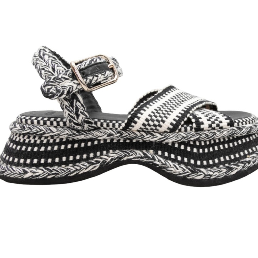 CHLOE WOVEN PLATFORM SANDALS SIZE 35